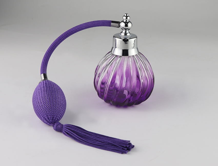 Purple Round Glass Perfume Bottle