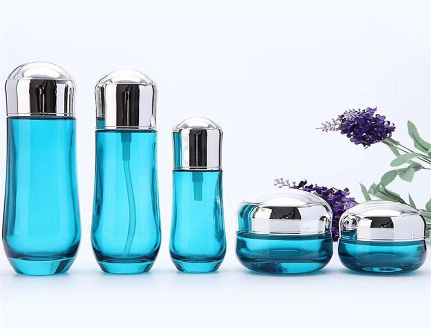 Download Wholesale Blue Empty Cosmetic Sets Spray Glass Bottle With Pump,Blue Empty Cosmetic Sets Spray ...
