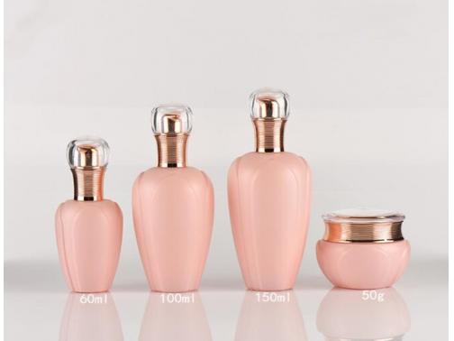 Pink Glass Pump Bottles