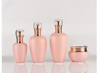 Pink Glass Pump Bottles