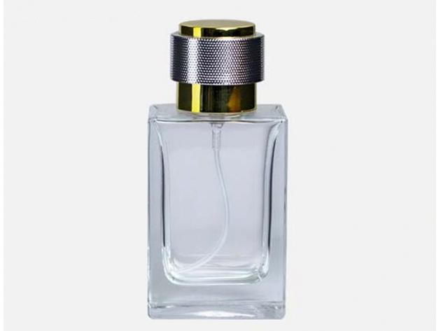 Custom Luxury Clear Square Glass Perfume Spray Bottle with Unique Cap